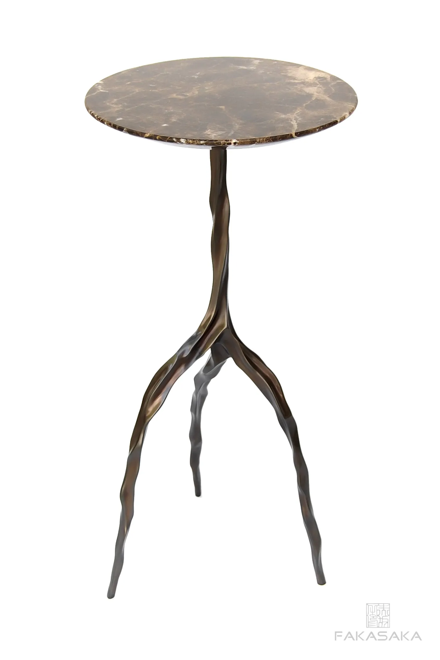 NINA DRINK TABLE<br><br>MARRON IMPERIAL MARBLE<br>BLACKBROWN BRONZE