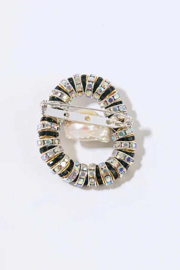 Pearl Octopuss.y Paris Brooch in Zebra