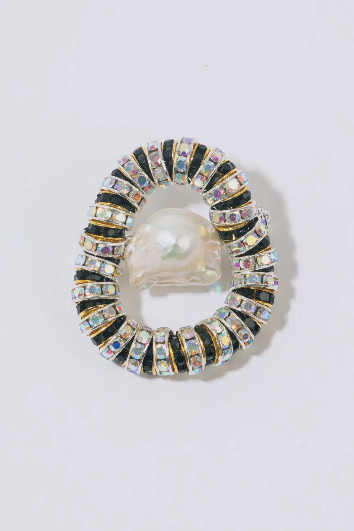 Pearl Octopuss.y Paris Brooch in Zebra