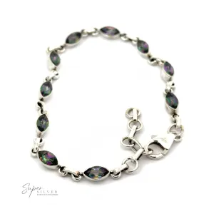 Rainbow Mystic Topaz Marquise Link Bracelet