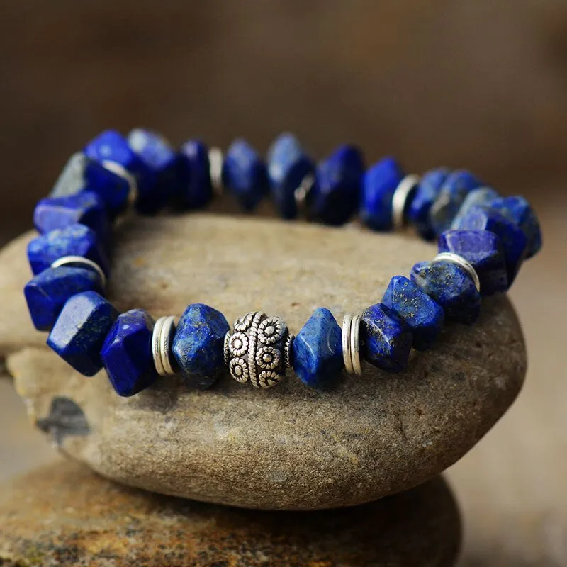 Raw Lapis Lazuli Stone Bracelet