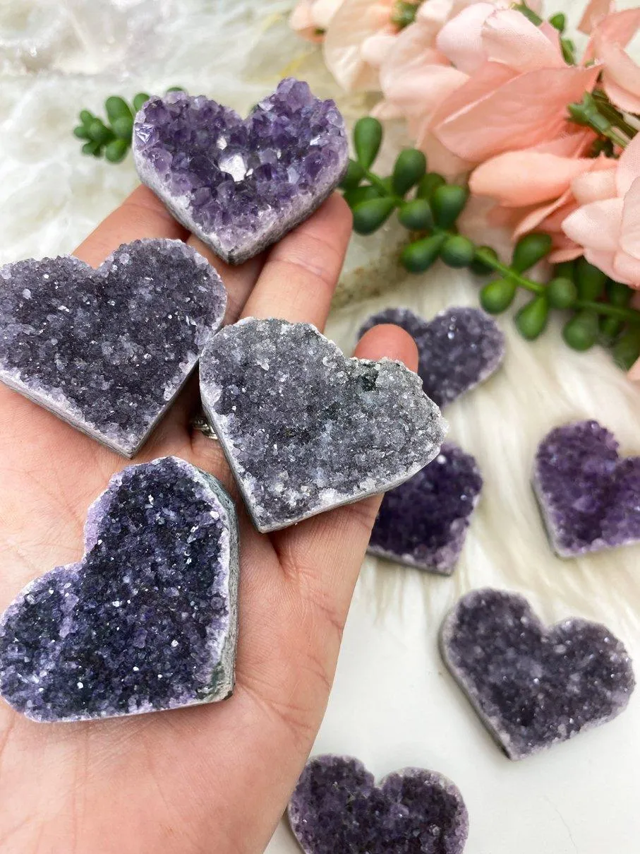 Small Amethyst Hearts