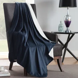 Solid Plush Throw In 50X60 In Blue