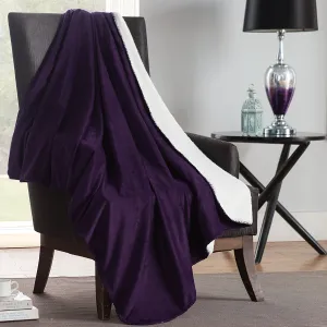 Solid Plush Throw In 50X60 In Purple