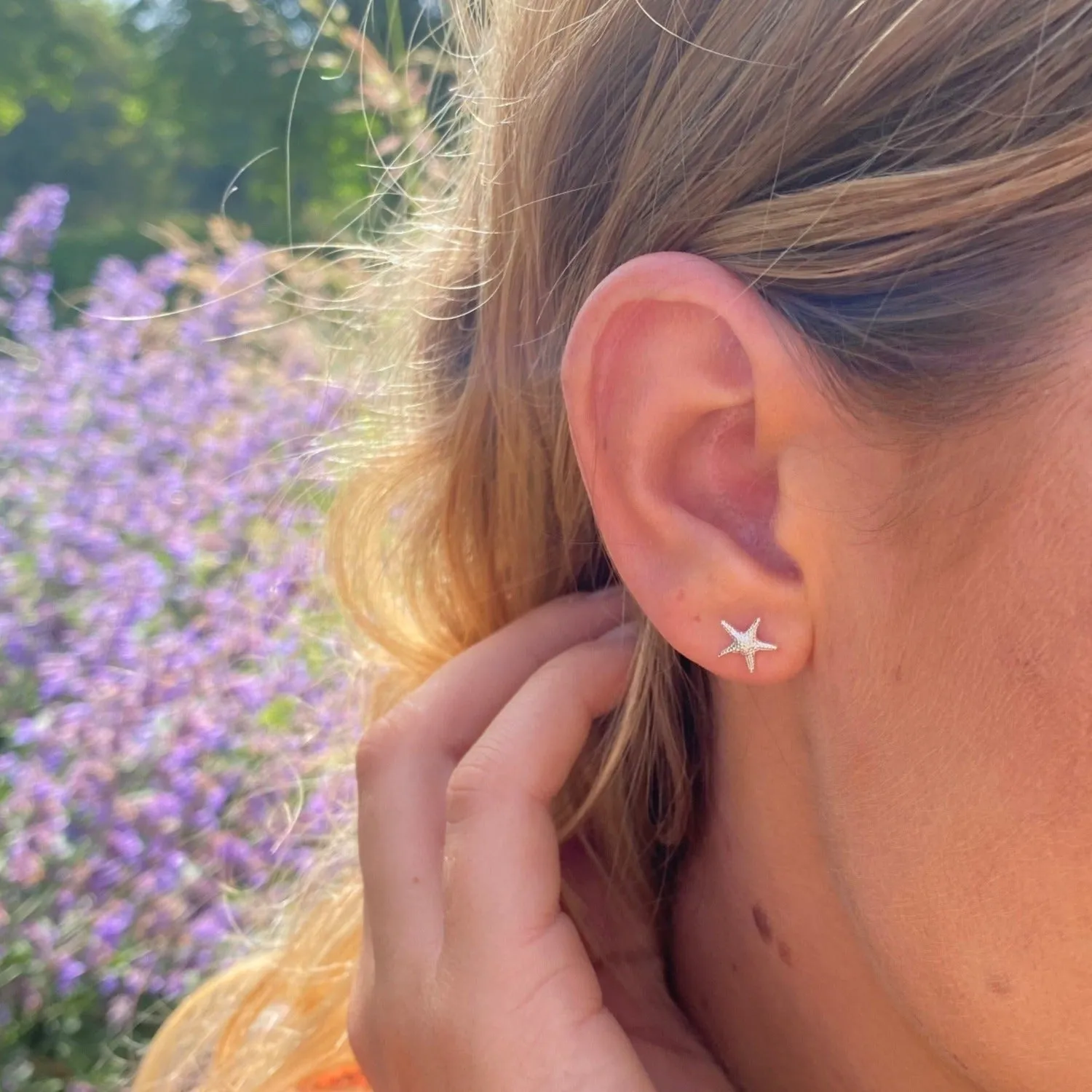 Sterling Silver Starfish Stud Earring