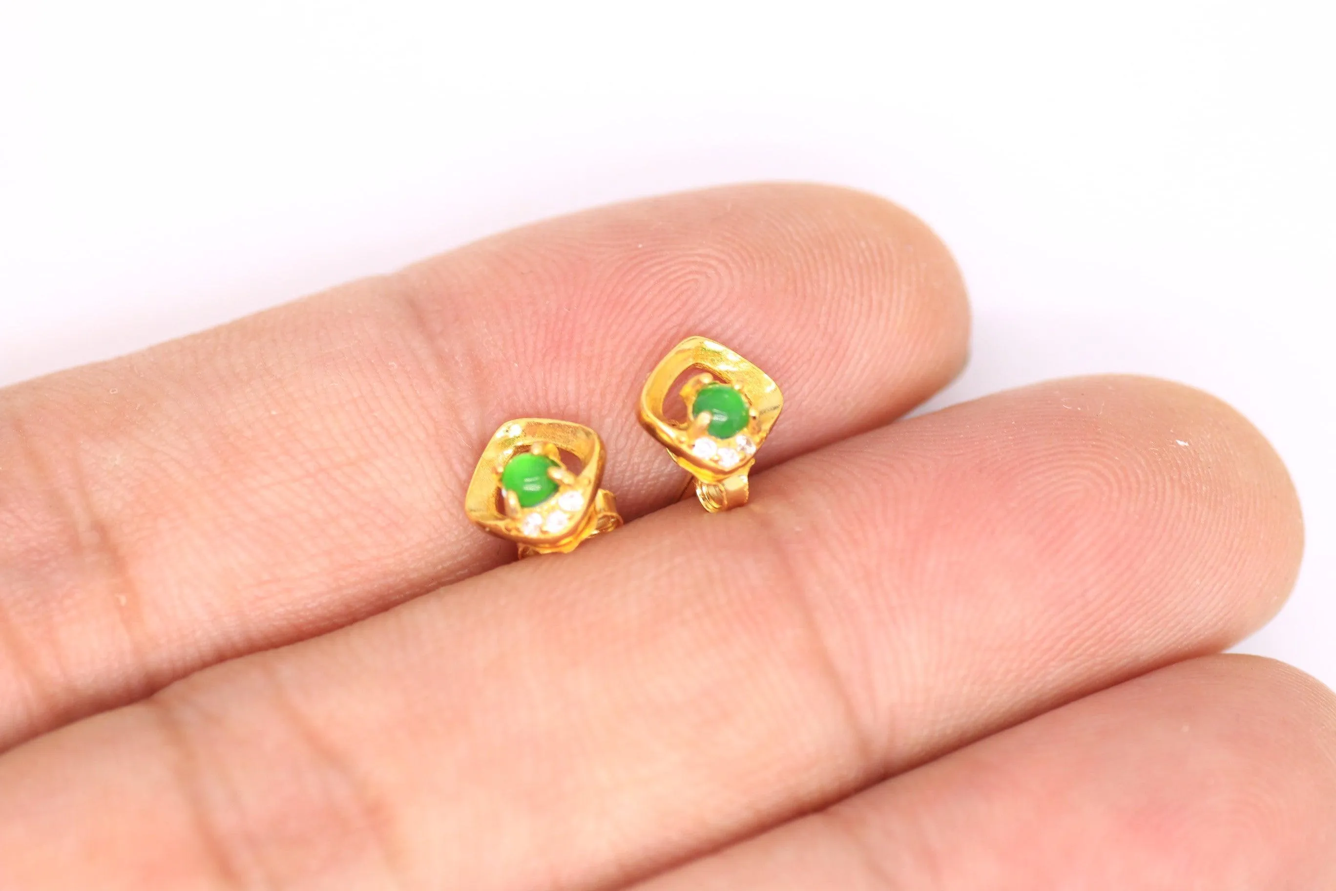 Type A Jadeite Jade Earrings s925 Silver Inlay ZH-DLAC-XUS9