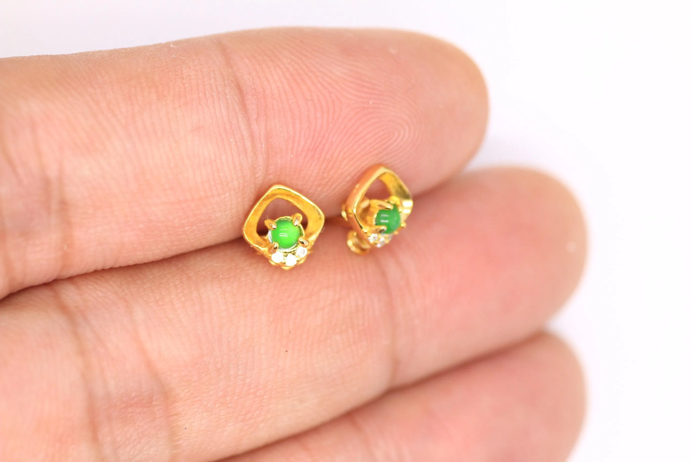 Type A Jadeite Jade Earrings s925 Silver Inlay ZH-DLAC-XUS9