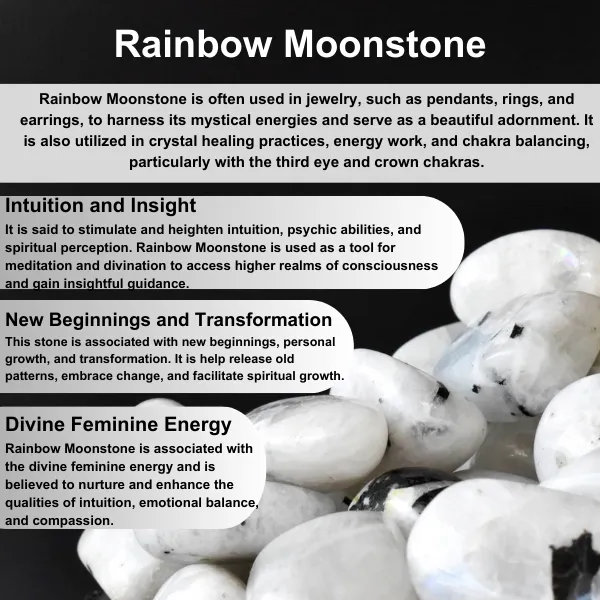 White Rainbow Moonstone Chip Bracelet (Growth and Compassion)