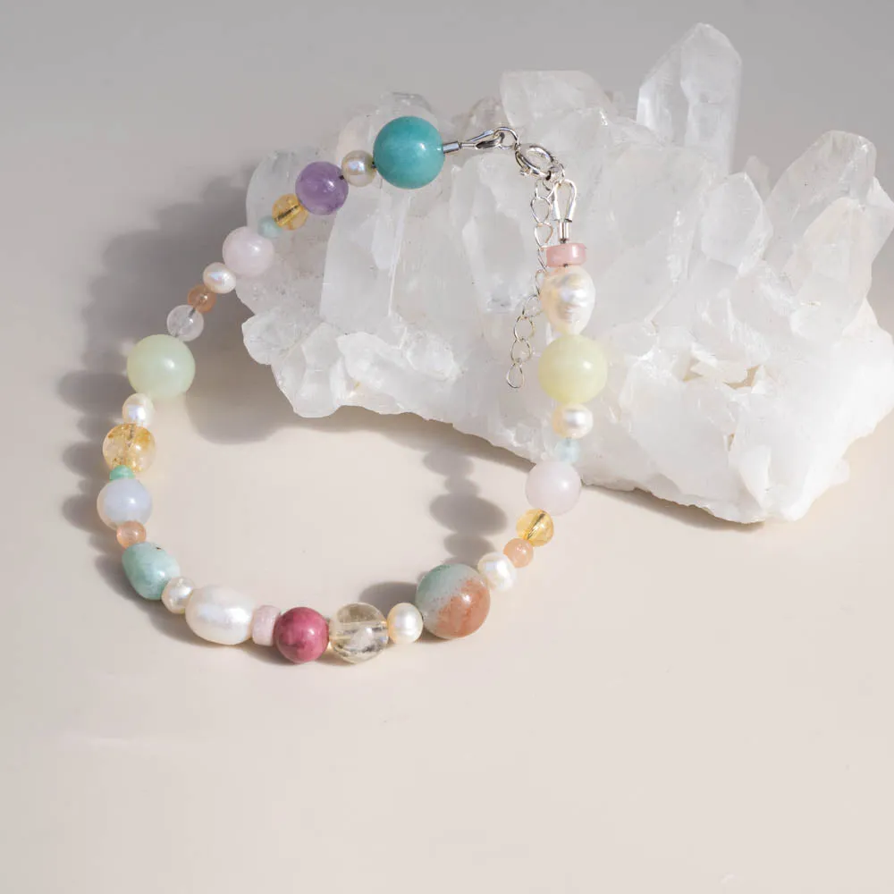 'Wildflower' Mixed Crystal Beaded Bracelet