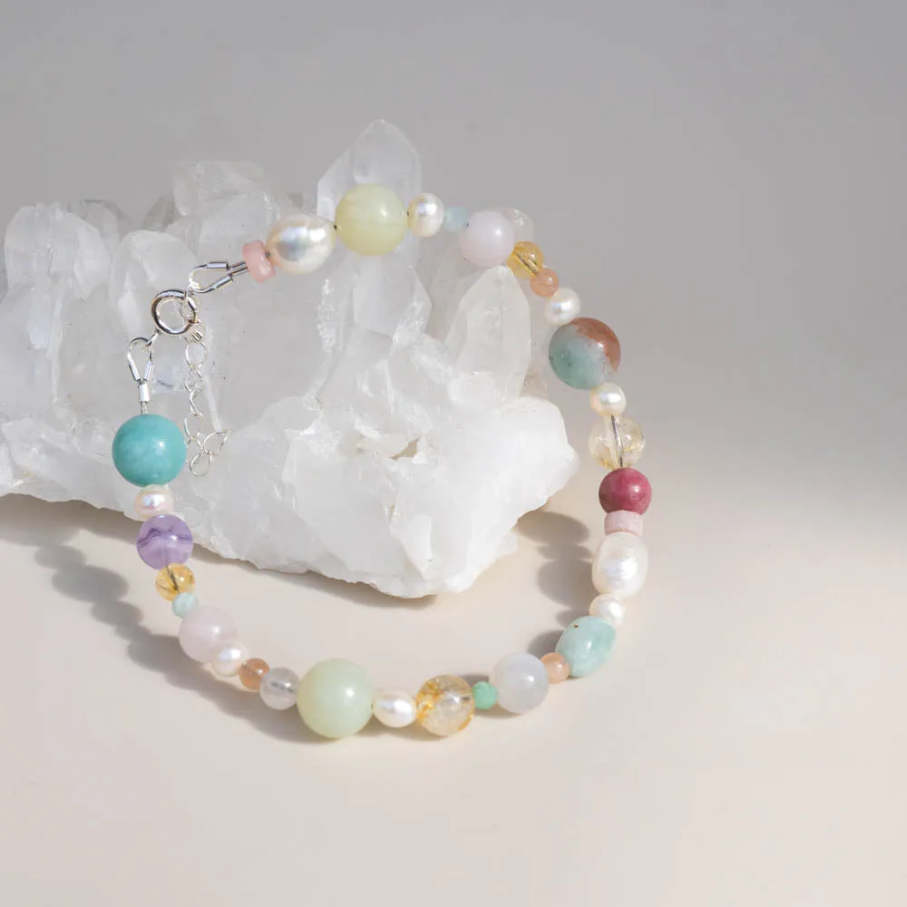 'Wildflower' Mixed Crystal Beaded Bracelet